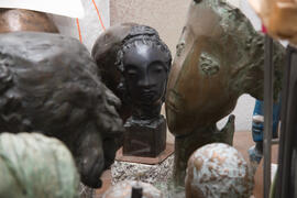 Obras de Encarnación Hernández en su estudio. Málaga. Junio de 2008