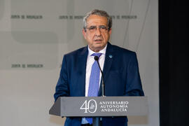 José Ángel Narváez Bueno en su toma de posesión como Rector de la Universidad de Málaga. Palacio de San Telmo, Sevilla. Enero de 2020