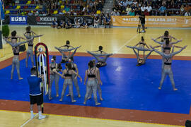Actuación de "Baruca Acrobática". Ceremonia de inauguración del Campeonato Europeo Universitario de Balonmano. Antequera. Julio de 2017