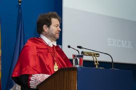 Juan José Hinojosa. Investidura de Emilia Casas Baamonde como Doctora "Honoris Causa" por la Facultad de Derecho de la Universidad de Málaga. Paraninfo. Noviembre de 2022