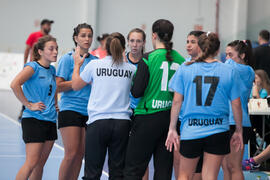 Partido Uruguay - India. Categoría femenina. Campeonato del Mundo Universitario de Balonmano. Antequera. Julio de 2016