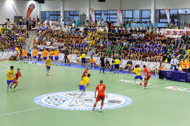 Partido Rusia contra Brasil. 14º Campeonato del Mundo Universitario de Fútbol Sala 2014 (FUTSAL). Antequera. Julio de 2014