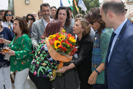 Entrega de flores a Coral Erades. Conmemoración del 30 Aniversario de la Oficina de Transferencia de Resultados de Investigación de la Universidad de Málaga (OTRI). Edificio del Rectorado. Mayo de 2019