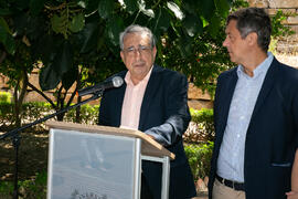 Intervención de José Ángel Narváez. Inauguración de la glorieta Botánicos de la UMA. Jardín Botánico de la Universidad de Málaga. Junio de 2018