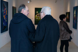 José Juan Díaz Trillo y Eugenio Chicano. Inauguración de la exposición "Inventario", de Buly. Centro de Arte Contemporáneo Francisco Hernández, Vélez-Málaga. Diciembre de 2018