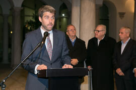 Gonzalo Otalecu. Inauguración de la exposición "Aguatintas por Seguiriyas", de Eugenio Chicano. Palacio Episcopal de Málaga. Enero de 2019