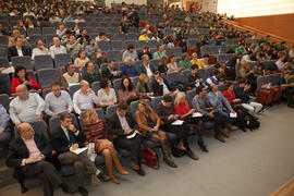 Asistentes al debate electoral entre los candidatos a Rector de la Universidad de Málaga. Escuela Técnica Superior de Ingeniería Industrial. Noviembre de 2015