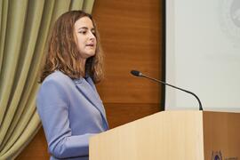 Sarah Almagro Vallejo. I Premios del Aula de Economía y Deporte de la Universidad de Málaga. Edificio del Rectorado. Febrero de 2024