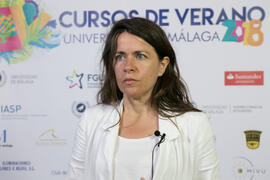 Alicia Carrasco en photocall. Curso "La buena Inteligencia Artificial". Cursos de Verano de la Universidad de Málaga. Ronda. Julio de 2018