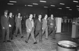Visita de autoridades con motivo de la inauguración oficial de lndustrias Textiles del Guadalhorce, INTELHORCE. Málaga. Febrero de 1963