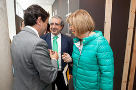 José Ángel Narváez y Adelaida de la Calle tras la inauguración de 'Link by UMA-ATECH'. Edificio 'The Green Ray'. Abril 2015