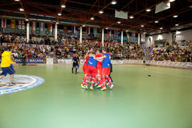 Partido Rusia contra Brasil. 14º Campeonato del Mundo Universitario de Fútbol Sala 2014 (FUTSAL). Antequera. Julio de 2014
