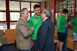 Momentos previos a la entrega de la Copa del Rey de fútbol sala de BeSoccer UMA Antequera a la Universidad. Complejo Polideportivo Universitario. Mayo de 2022