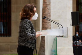 Mariluz Reguero. Inauguración de la exposición "Eugenio Chicano Siempre". Museo de Málaga. Mayo de 2021