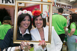 Photocall del estand de Bellas Artes. Jornadas de Puertas Abiertas de la Universidad de Málaga. Complejo Polideportivo Universitario. Abril de 2018