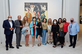 Foto de grupo. Visita a la exposición "Eugenio Chicano Siempre". Museo de Málaga. Junio de 2021