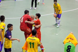 Partido Rusia contra Brasil. 14º Campeonato del Mundo Universitario de Fútbol Sala 2014 (FUTSAL). Antequera. Julio de 2014