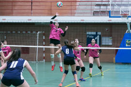 Partido femenino Universidad de Málaga - Universidad de A Coruña. Campeonato de España Universitario de Voleibol. Complejo Polideportivo Universitario. Abril de 2018
