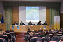 Mesa 2: "La perspectiva de la Unión Europea". Jornada "Brexit y Gibraltar. Un reto con oportunidades conjuntas". Edificio del Rectorado. Febrero de 2017