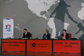 Inauguración de la jornada de celebración del décimo Aniversario de la colaboración de la Universidad de Málaga y la Universidad Nacional de Incheon. Complejo de Estudios Sociales y Comercio. Octubre de 2019