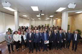 Retrato de grupo. Presentación del libro "50 años de doctores Honoris Causa por la Universidad de Málaga". Facultad de Ciencias Económicas y Empresariales. Febrero de 2024