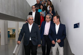Llegada de autoridades. Desayuno Informativo de Aula Magna con motivo de su XX Aniversario. Consejo de Estudios Sociales y Comercio de la Universidad de Málaga. Mayo de 2018