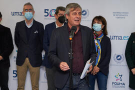 José Francisco Murillo presenta la Jornada de Puertas Abiertas de la Universidad de Málaga. Complejo Polideportivo Universitario. Marzo de 2022
