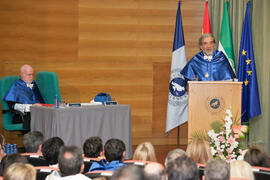 José Ramón Ramos en la investidura como Doctor "Honoris Causa" de Antonio Luque por la Facultad de Ciencias de la Universidad de Málaga. Edificio del Rectorado. Octubre de 2016