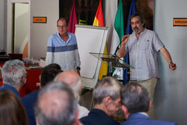 Inauguración del mural de Ángel Idígoras en la Facultad de Ciencias Económicas y Empresariales de la Universidad de Málaga. Campus de El Ejido. Junio de 2022