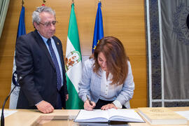 Toma de Posesión de Patricia Mora Segado como nueva Directora de Secretariado de Smart Campus de la Universidad de Málaga. Edificio del Rectorado. Febrero de 2018