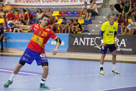 Partido Rumanía - España. Categoría masculina. Campeonato del Mundo Universitario de Balonmano. Antequera. Julio de 2016