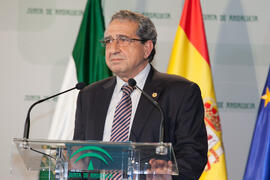 José Ángel Narváez en su toma de posesión como Rector de la Universidad de Málaga. Palacio de San Telmo, Sevilla. Enero de 2016