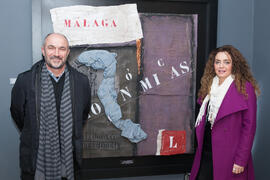 Eugenio José Luque y Macarena Parrado. Inauguración de la exposición "Economistas en el arte". Museo de Nerja. Enero de 2017
