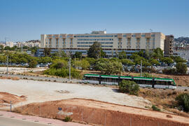 Obras junto al tranvía y Hospital Clínico. Campus de Teatinos. Julio de 2021