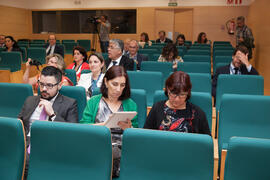 Asistentes a la presentación del programa de intercambio de emprendedores en el Encuentro de rectores de Brasil, Portugal y España. Edificio The Green Ray. Octubre de 2015