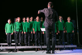 Coro de niños en el concierto de Dorantes. Cursos de Verano de la Universidad de Málaga. Ronda. Julio de 2018