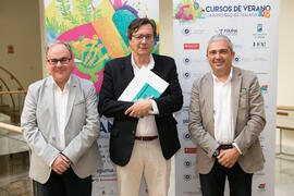 Ángel Valencia, Fernando Vallespín y Diego Vera. Cursos de Verano de la Universidad de Málaga. Edificio del Rectorado. Julio de 2018