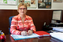 Retrato de Carmen Roberto Pérez, directora de la Escuela Infantil Francisca Luque. Campus de Teatinos. Mayo de 2014