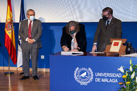 Toma de posesión de Alejandro Francisco García Pozo como nuevo catedrático del Área de Economía Aplicada de la Universidad de Málaga. Paraninfo. Diciembre de 2021