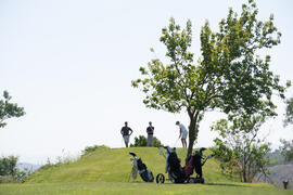 Golfistas en el campo. Campeonato Europeo de Golf Universitario. Antequera. Junio de 2019