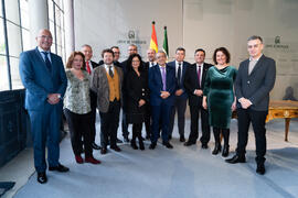 Foto de grupo. Toma de posesión de D. José Ángel Narváez Bueno como Rector de la Universidad de Málaga. Palacio de San Telmo, Sevilla. Enero de 2020
