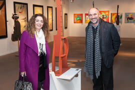 Eugenio José Luque y Macarena Parrado. Inauguración de la exposición "Economistas en el arte". Museo de Nerja. Enero de 2017