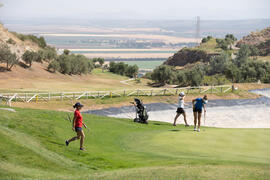 Jugadoras en el campo. Campeonato Europeo de Golf Universitario. Antequera. Junio de 2019
