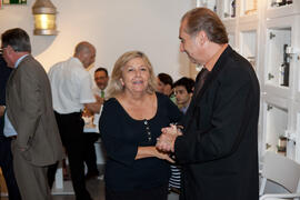María Isabel Calero. Fiesta posterior a la entrega de la Medalla de la Ciudad y del título de Hijo Predilecto a Eugenio Chicano. Ayuntamiento de Málaga. Octubre de 2014