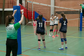 Partido femenino UCAM - Universidad Carlos III. Campeonato de España Universitario de Voleibol. Complejo Polideportivo Universitario. Abril de 2018
