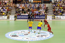 Partido Rusia contra Brasil. 14º Campeonato del Mundo Universitario de Fútbol Sala 2014 (FUTSAL). Antequera. Julio de 2014