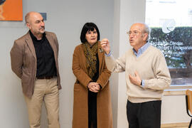 Presentación de la obra "Desconexión", de Carlos Barceló, donada a la Facultad de Económicas. Facultad de Ciencias Económicas y Empresariales. Marzo de 2020