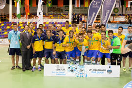 Medalla de plata para Brasil. Acto de clausura y entrega de medallas. 14º Campeonato del Mundo Universitario de Fútbol Sala 2014 (FUTSAL). Antequera. Julio de 2014