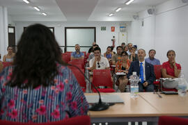 Asistentes a la conferencia de Alicia Castillo. Curso "Patrimonio y Turismo Cultural". Cursos de Verano de la Universidad de Málaga. Vélez Málaga. Julio de 2018