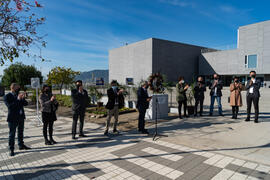 Inauguración de la escultura  de José Luis Martín García en la Facultad de Estudios y Sociales y del Trabajo de la Universidad de Málaga. Campus de Teatinos. Marzo de 2021